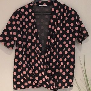 Zara Trafaluc mesh polka-dot top